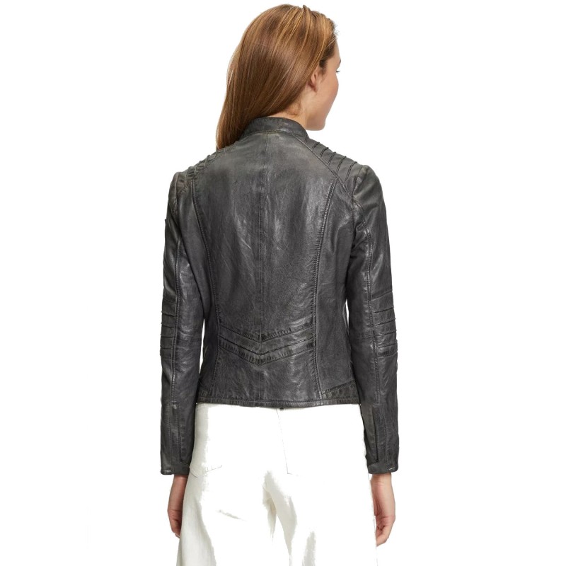 Geaca de Piele Dama Gipsy Gri GWJetti – IMBRACAMINTE