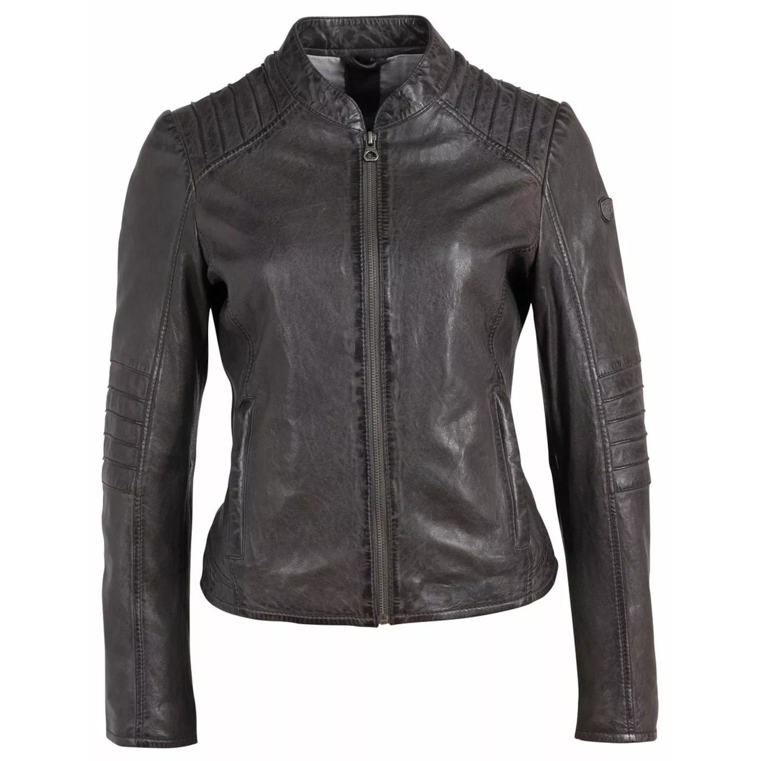 Geaca de Piele Dama Gipsy Gri GWJetti – IMBRACAMINTE