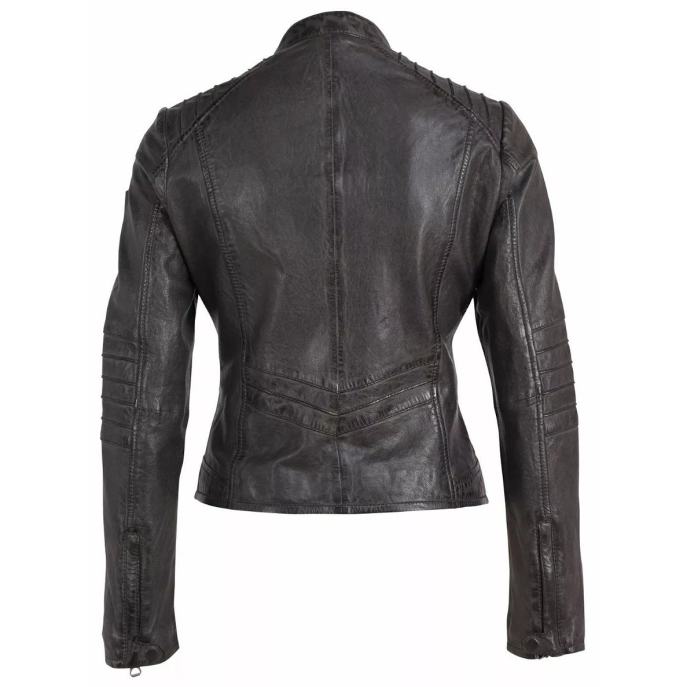 Geaca de Piele Dama Gipsy Gri GWJetti Geaca de Piele Dama Gipsy Gri GWJetti - readytowear.ro