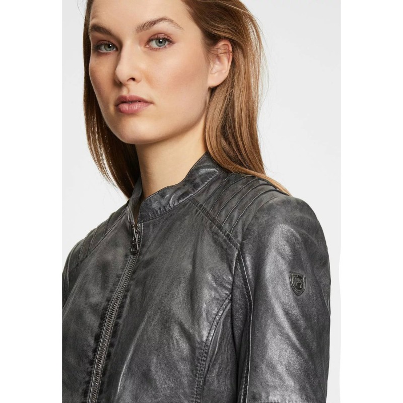 Geaca de Piele Dama Gipsy Gri GWJetti – IMBRACAMINTE