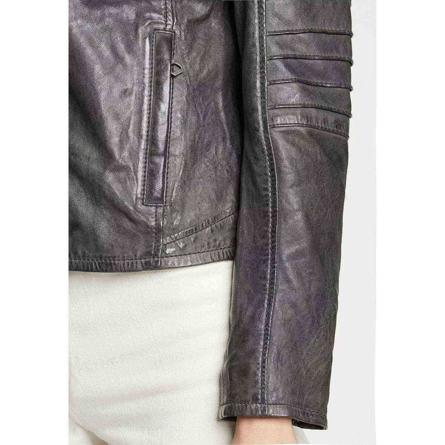 Geaca de Piele Dama Gipsy Gri GWJetti – IMBRACAMINTE