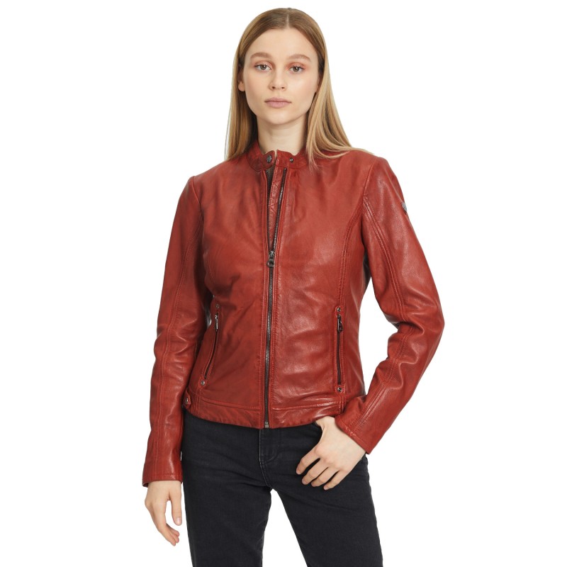 Geaca de Piele Dama Gipsy Portocaliu Inchis GWJoanne – IMBRACAMINTE
