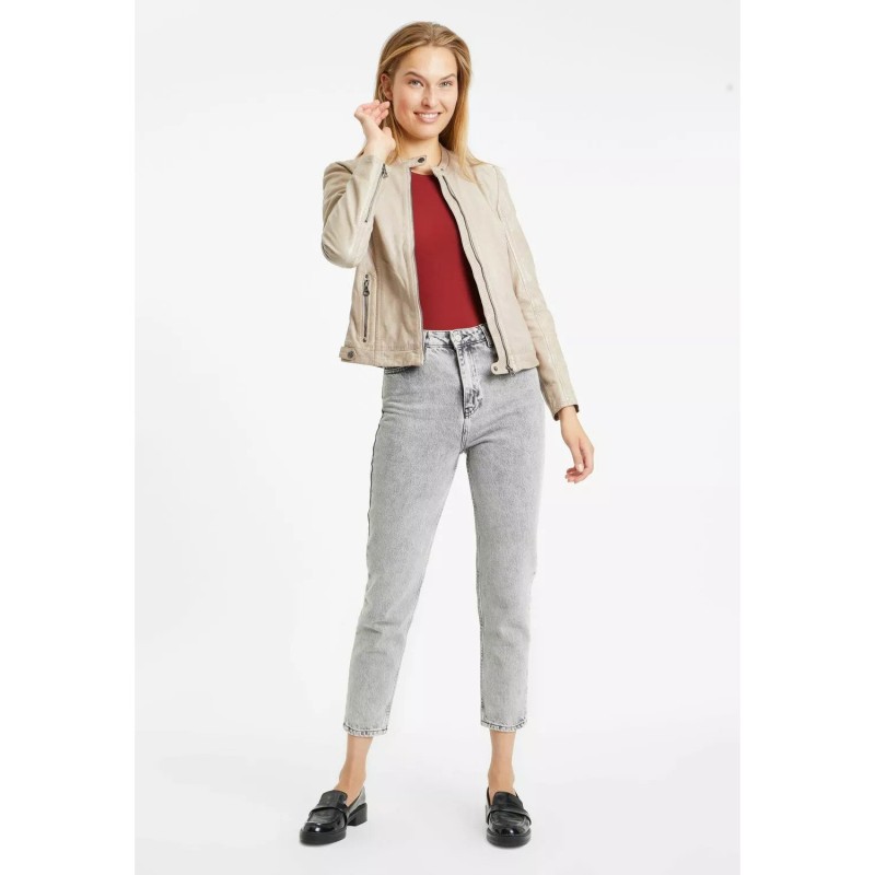 Geaca de Piele Dama Gipsy Gri Argintiu GWJollie – Black Friday