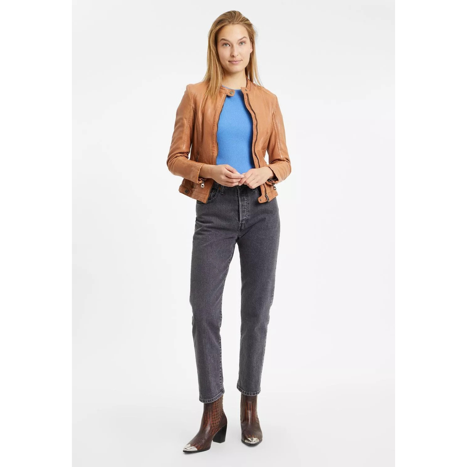 Geaca de Piele Dama Gipsy Maro Deschis GWJollie – IMBRACAMINTE