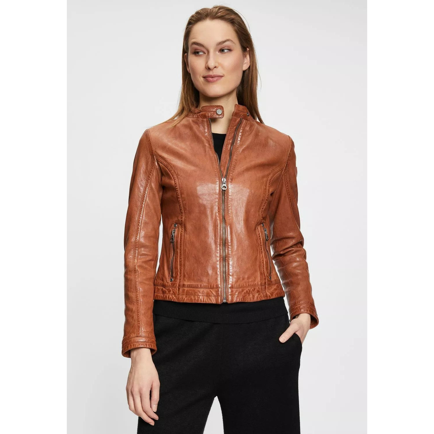 Geaca de Piele Dama Gipsy Coniac GWJosie – IMBRACAMINTE