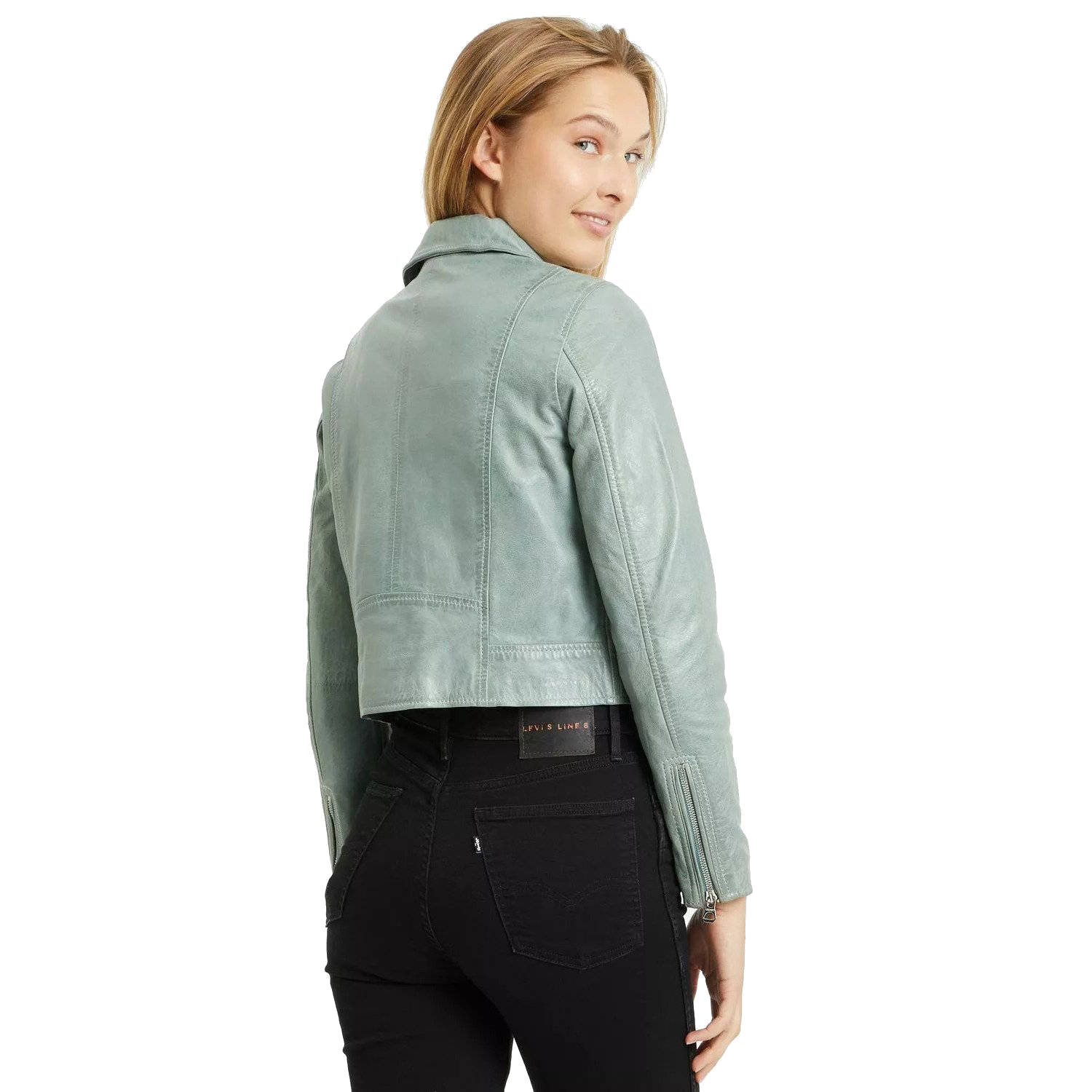 Geaca de Piele Dama Gipsy Verde Menta GWJulene – IMBRACAMINTE