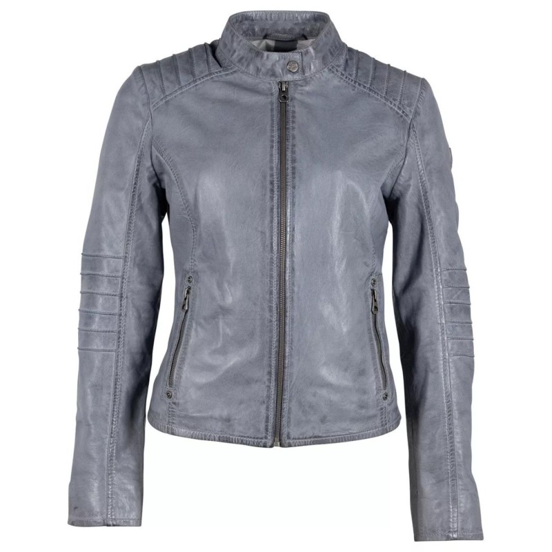 Geaca de Piele Dama Gipsy Albastru Prafuit GWJunifer – Black Friday