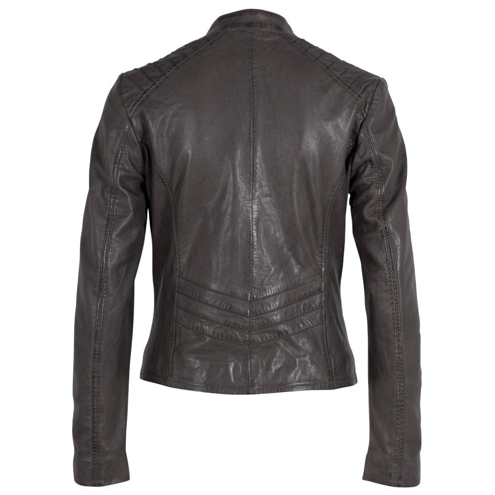 Geaca de Piele Dama Gipsy Gri GWJuny – IMBRACAMINTE