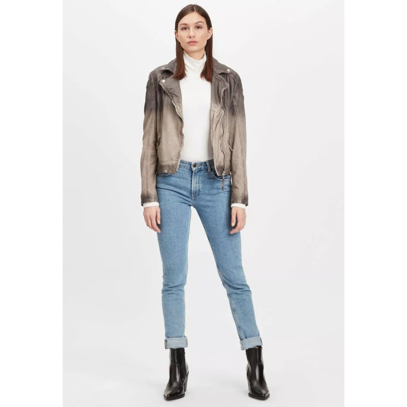 Geaca de Piele Dama Gipsy Gri GWKandy LAMOV – IMBRACAMINTE