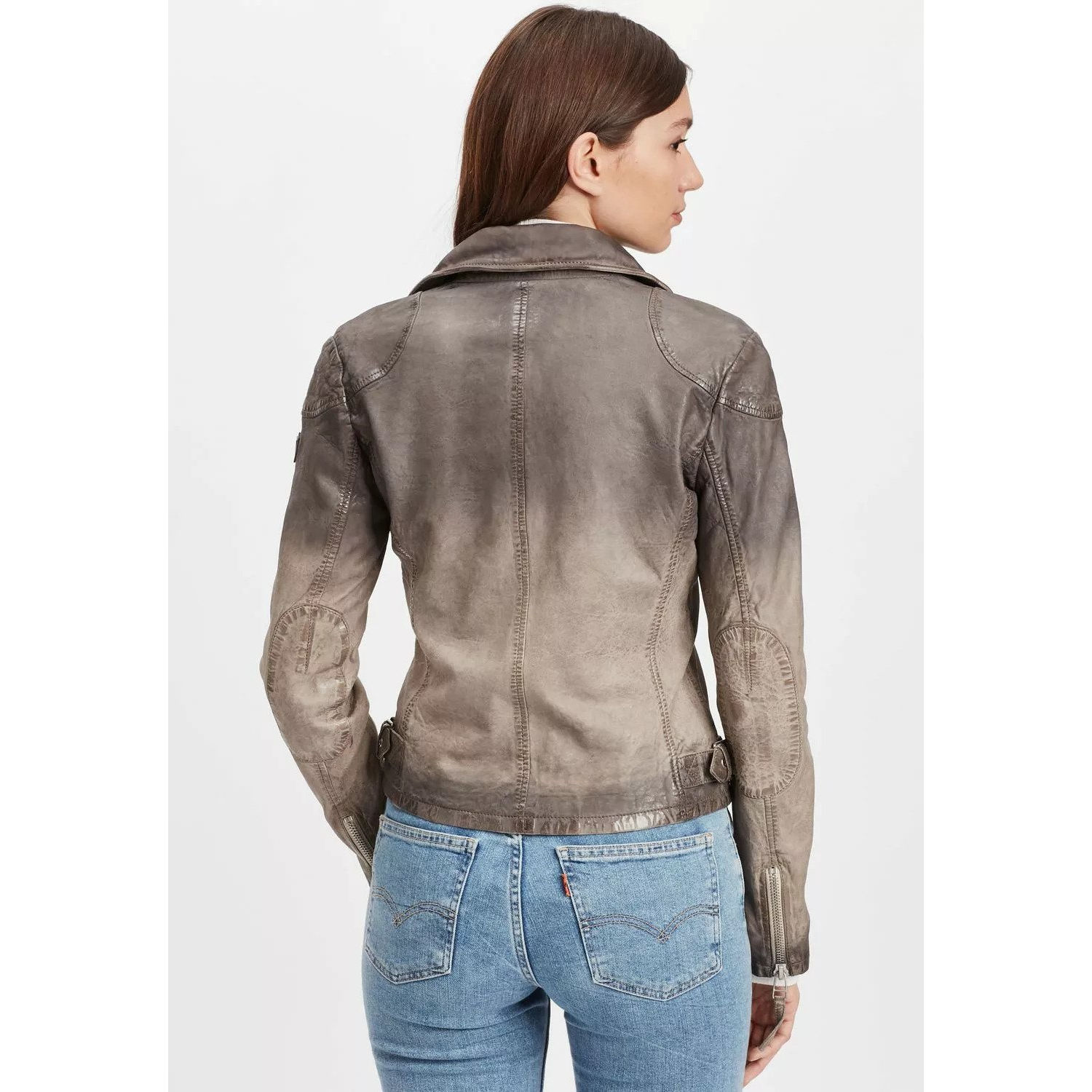 Geaca de Piele Dama Gipsy Gri GWKandy LAMOV – IMBRACAMINTE