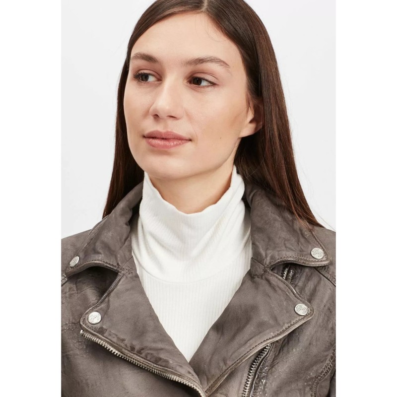 Geaca de Piele Dama Gipsy Gri GWKandy LAMOV – IMBRACAMINTE