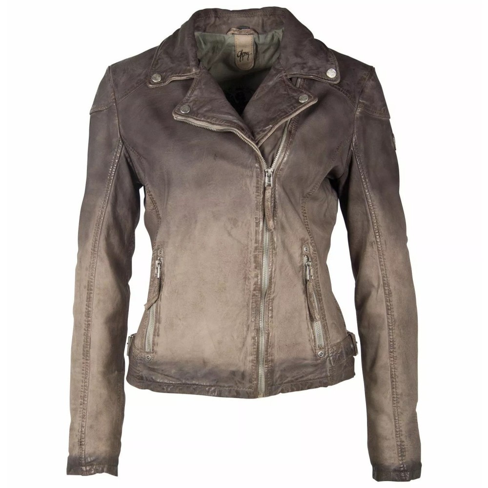 Geaca de Piele Dama Gipsy Gri GWKandy LAMOV Geaca de Piele Dama Gipsy Gri GWKandy LAMOV - readytowear