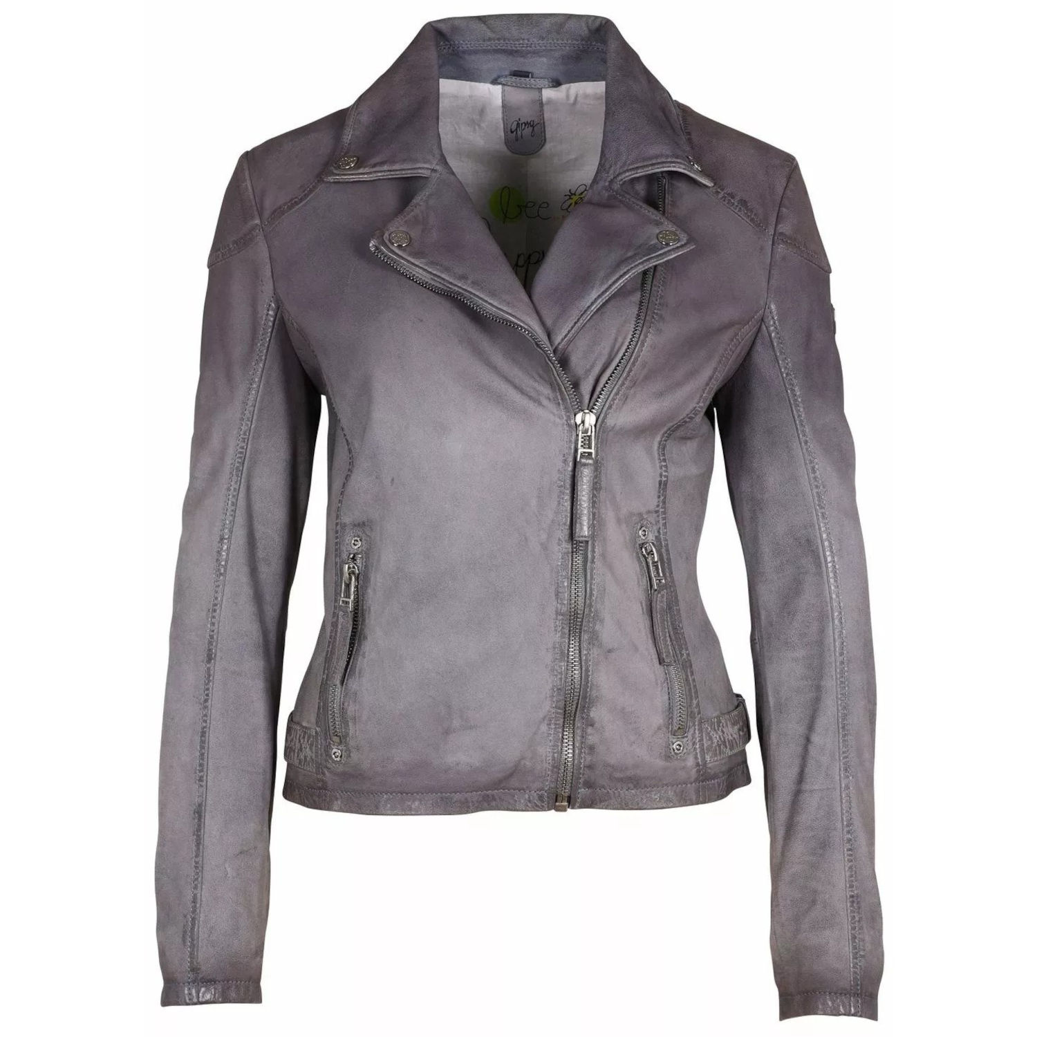 Geaca de Piele Dama Gipsy Albastru Prafuit GWKandy S22 LAMOV – IMBRACAMINTE