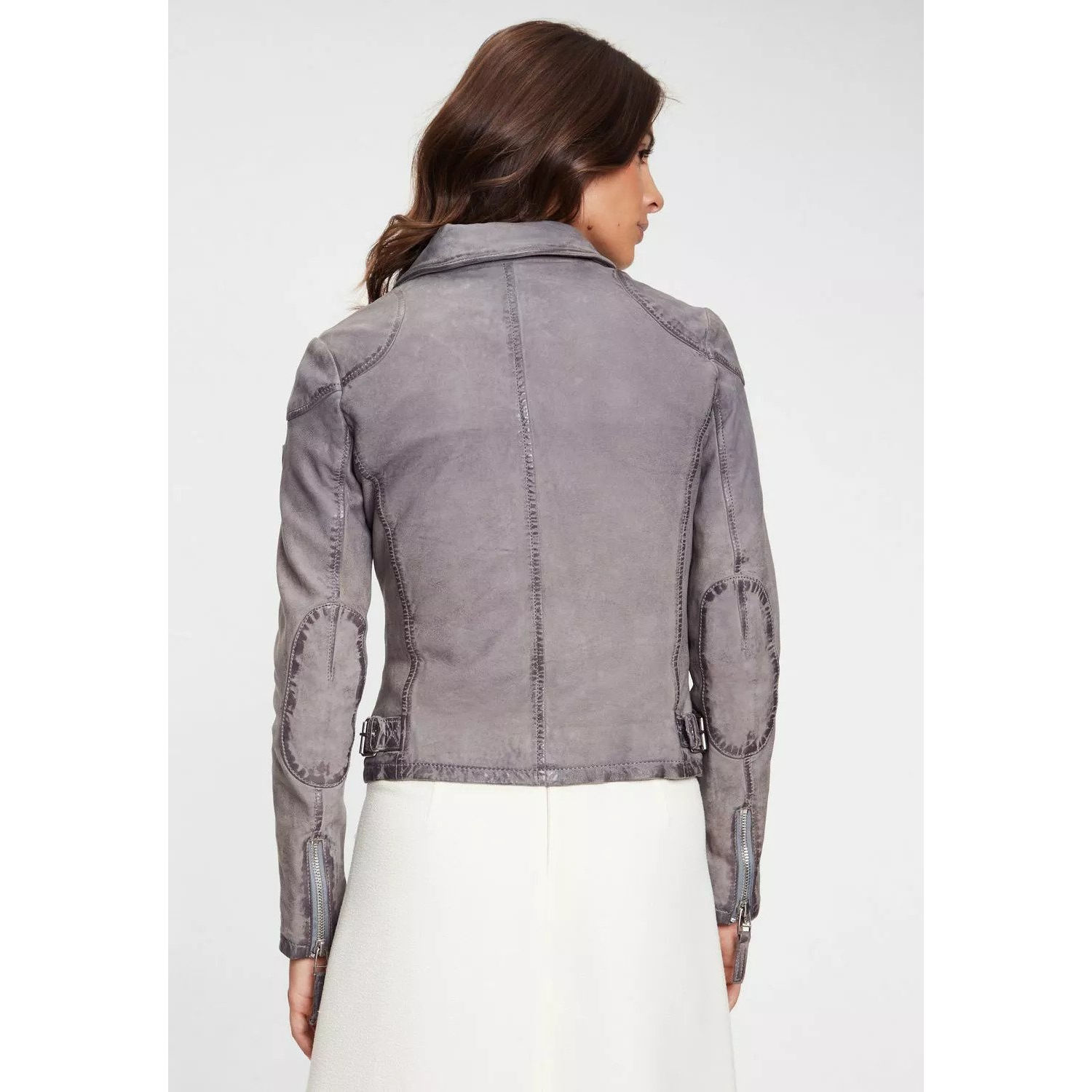 Geaca de Piele Dama Gipsy Albastru Prafuit GWKandy S22 LAMOV – IMBRACAMINTE