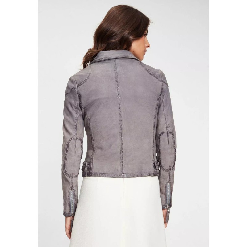 Geaca de Piele Dama Gipsy Albastru Prafuit GWKandy S22 LAMOV – IMBRACAMINTE