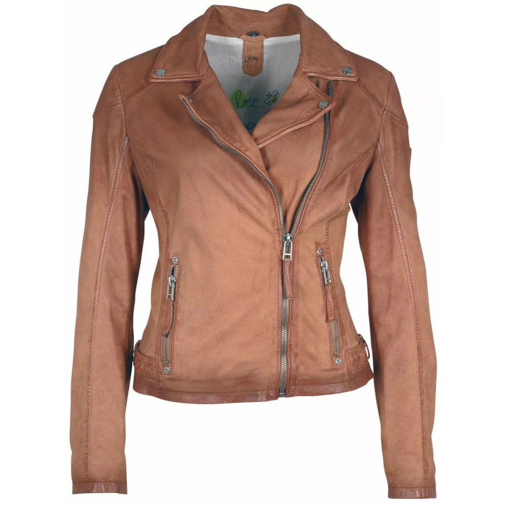 Geaca de Piele Dama Gipsy Camel GWKandy S22 LAMOV Geaca de Piele Dama Gipsy Camel GWKandy S22 LAMOV - readytowear.ro