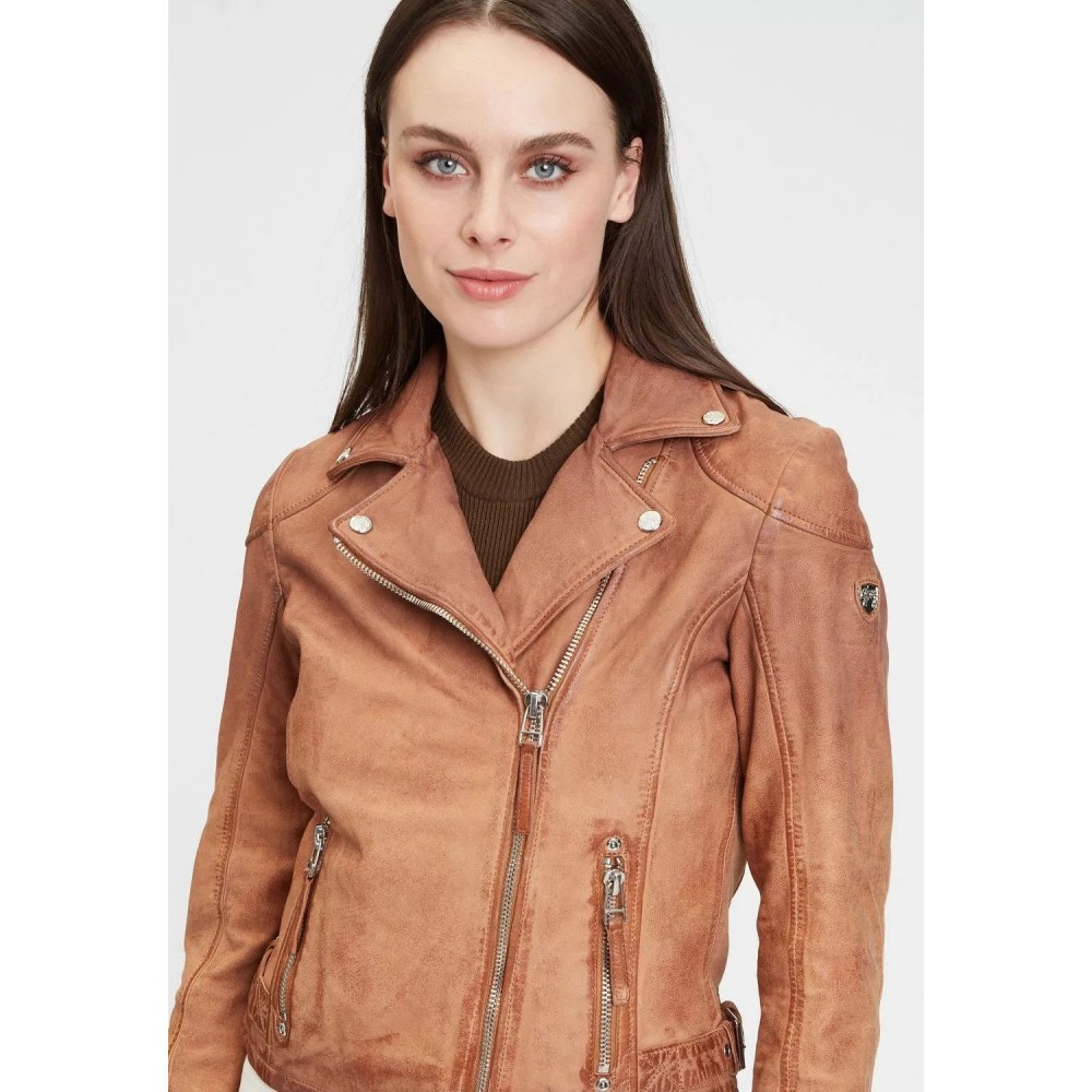Geaca de Piele Dama Gipsy Camel GWKandy S22 LAMOV Geaca de Piele Dama Gipsy Camel GWKandy S22 LAMOV - readytowear.ro