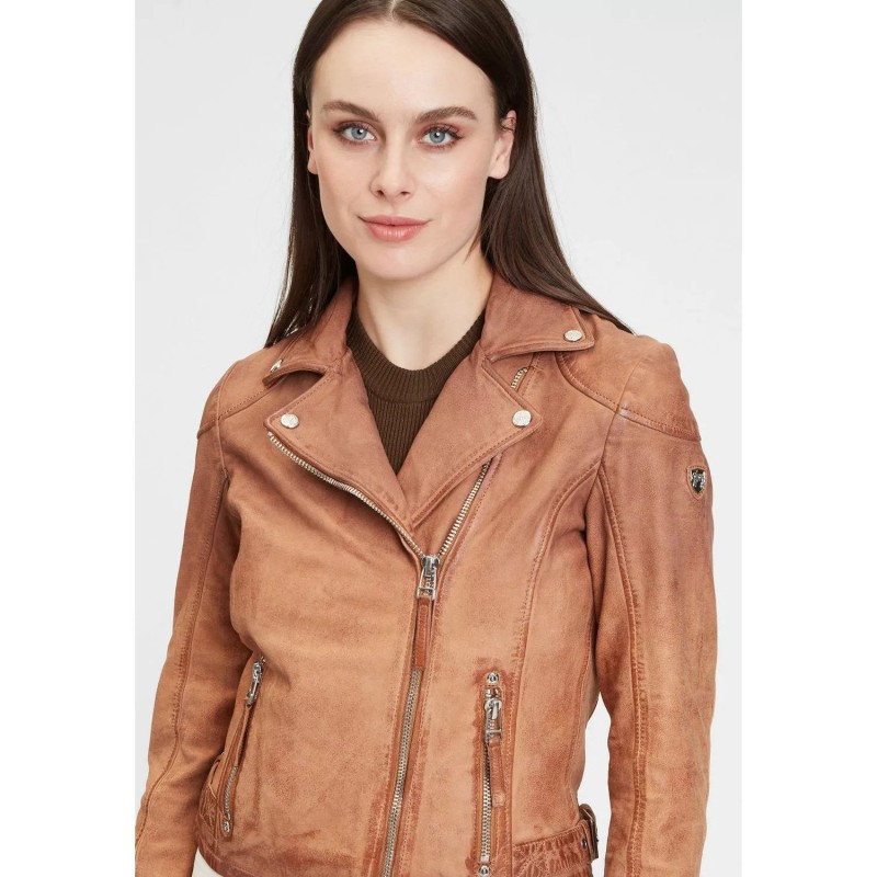 Geaca de Piele Dama Gipsy Camel GWKandy S22 LAMOV – IMBRACAMINTE