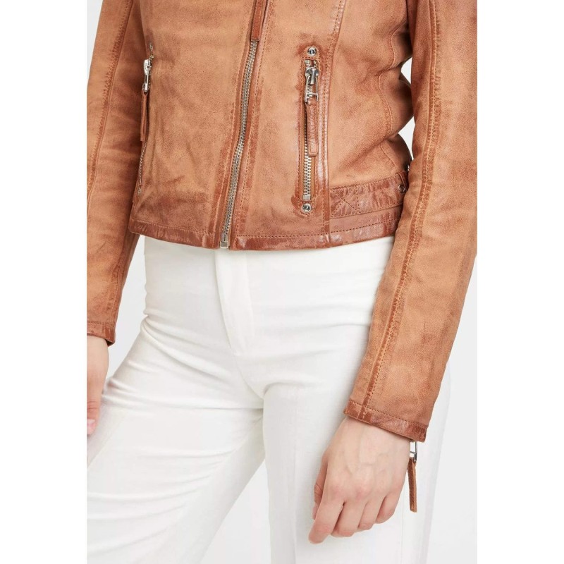 Geaca de Piele Dama Gipsy Camel GWKandy S22 LAMOV – IMBRACAMINTE