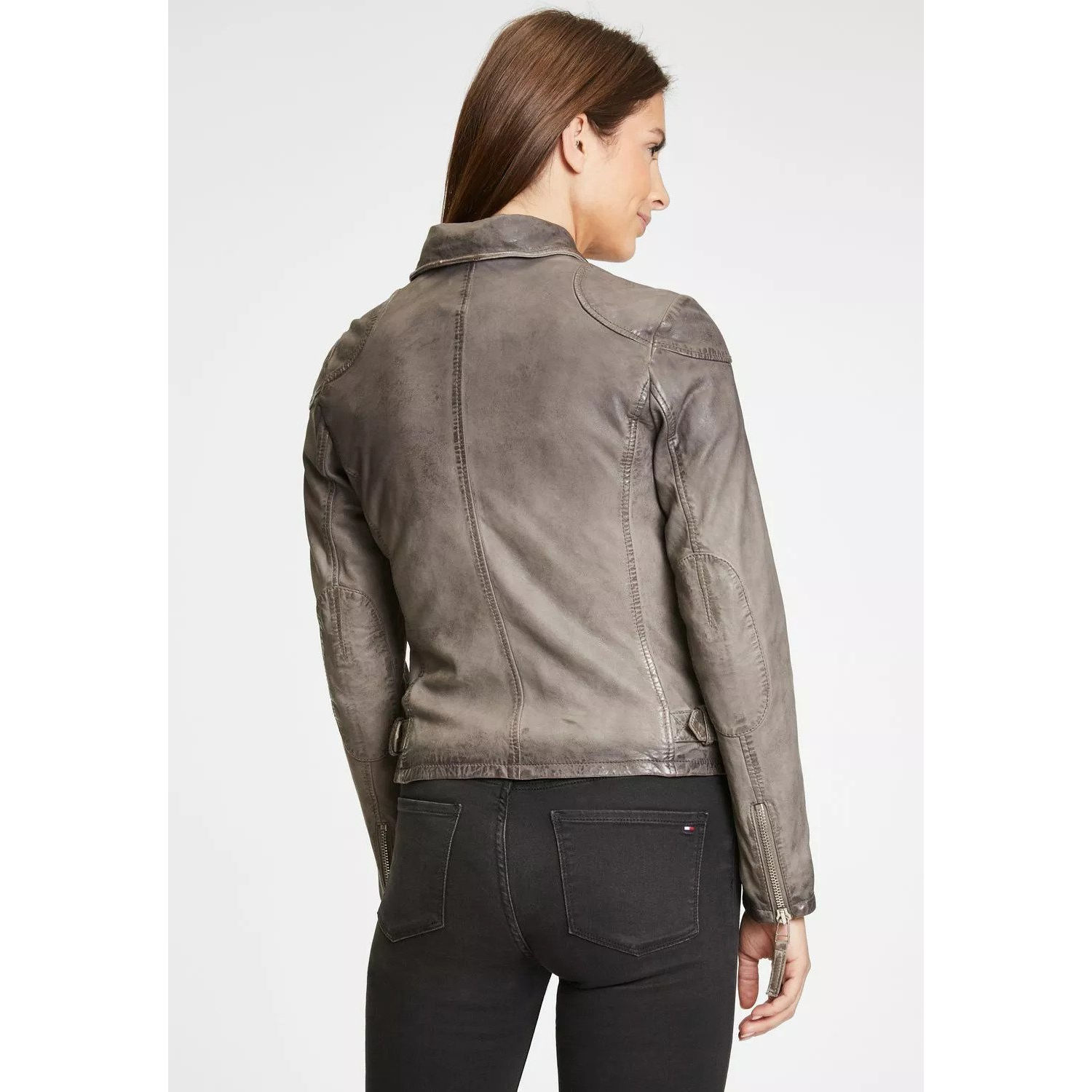 Geaca de Piele Dama Gipsy Gri GWKandy W22 LAMOV – IMBRACAMINTE