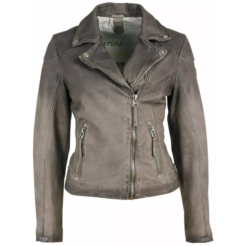 Geaca de Piele Dama Gipsy Gri GWKandy W22 LAMOV - readytowear