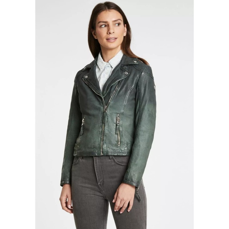 Geaca de Piele Dama Gipsy Verde GWKandy W22 LAMOV – IMBRACAMINTE