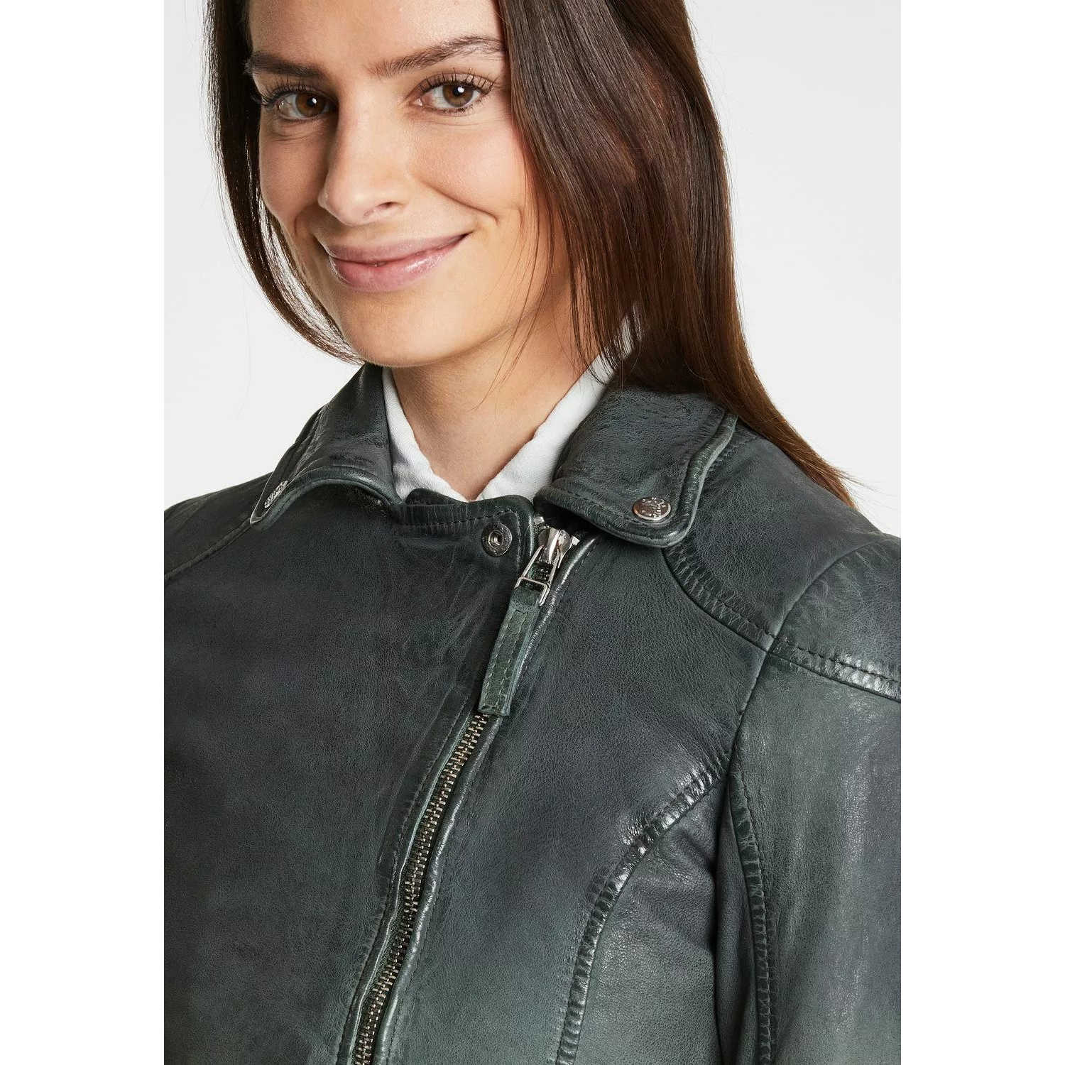 Geaca de Piele Dama Gipsy Verde GWKandy W22 LAMOV – IMBRACAMINTE