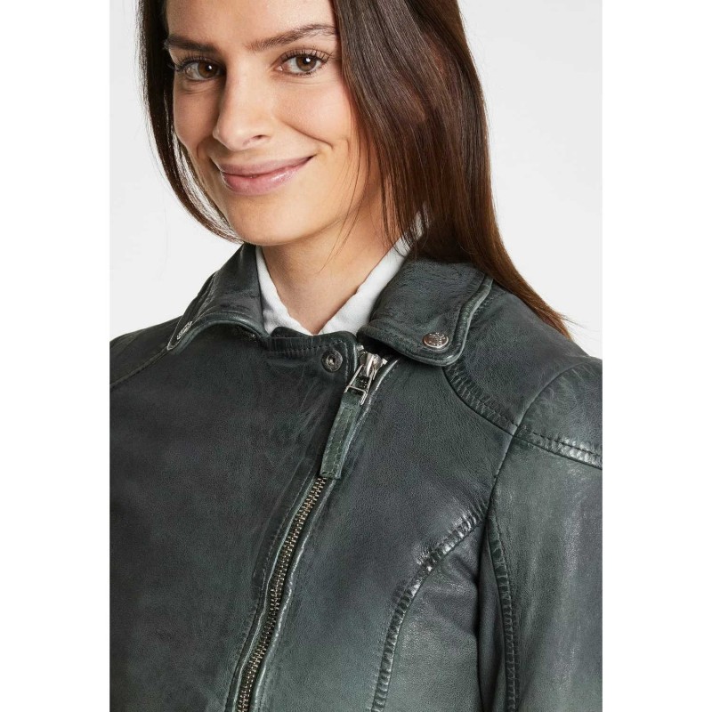 Geaca de Piele Dama Gipsy Verde GWKandy W22 LAMOV – IMBRACAMINTE