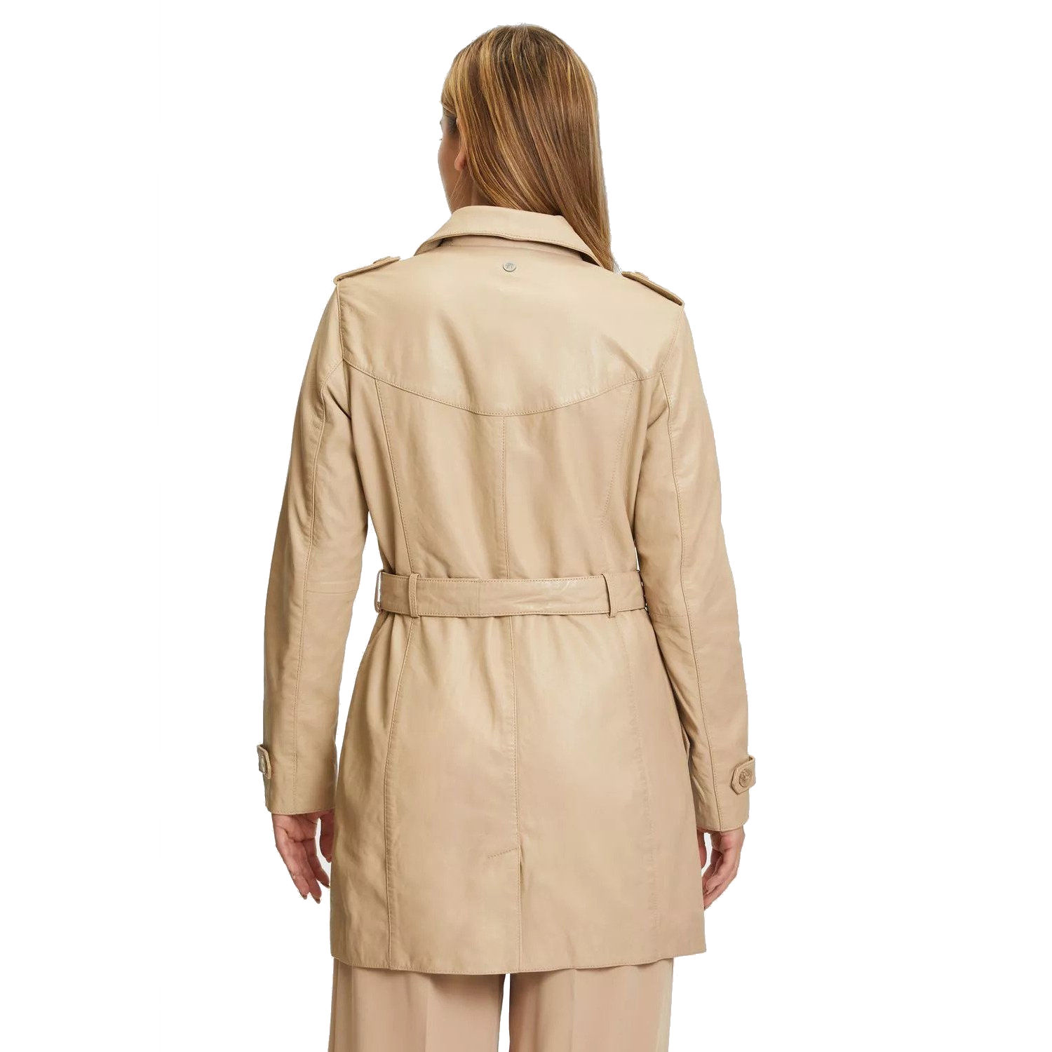 Geaca Lunga de Piele Dama Gipsy Bej GWLailah – IMBRACAMINTE