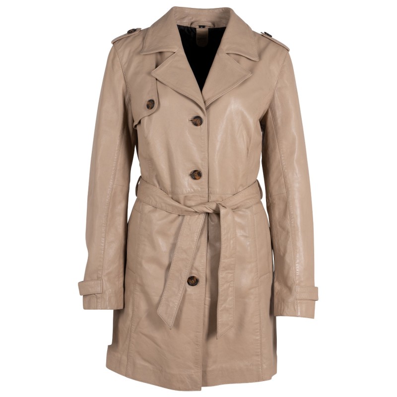 Geaca Lunga de Piele Dama Gipsy Bej GWLailah – IMBRACAMINTE