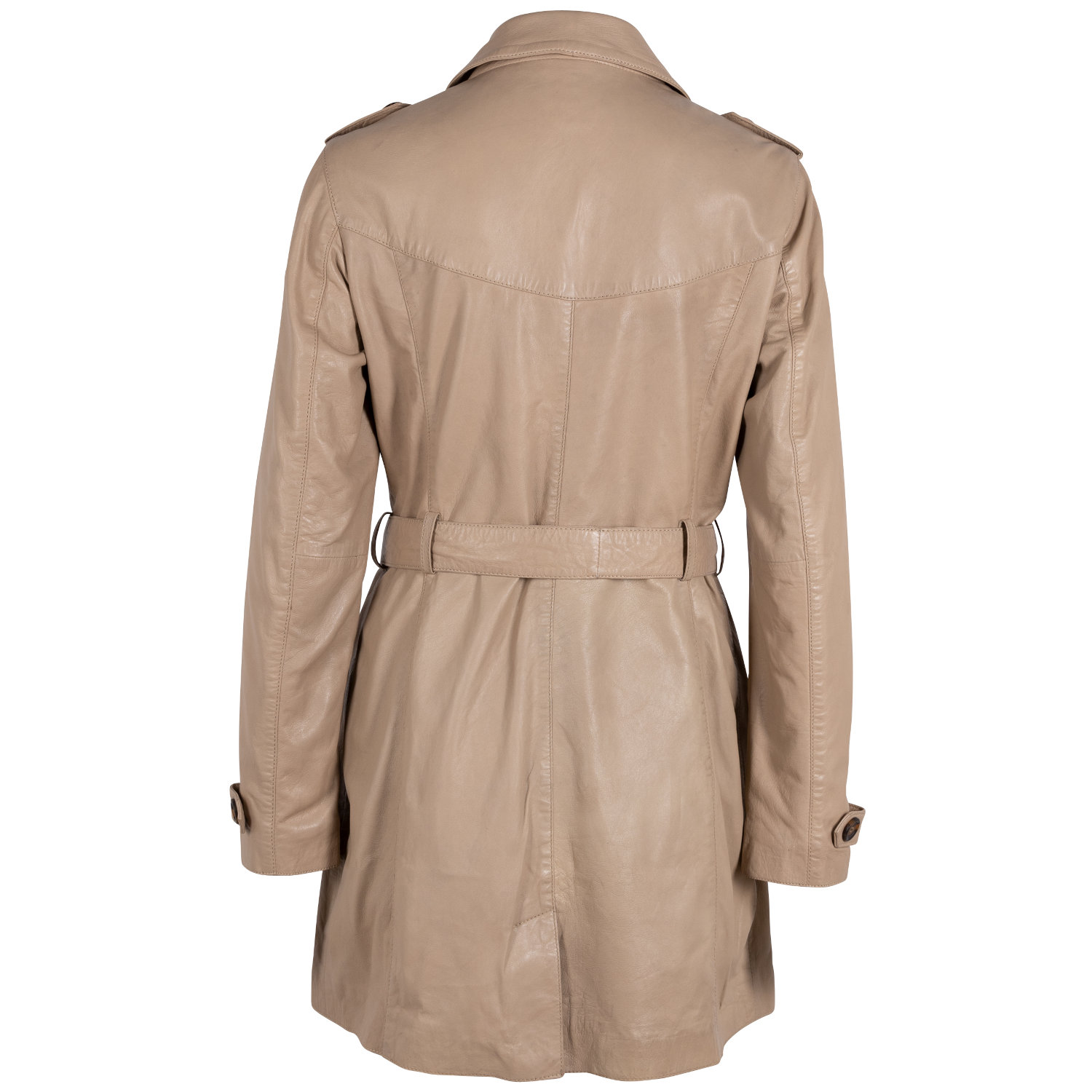 Geaca Lunga de Piele Dama Gipsy Bej GWLailah – IMBRACAMINTE