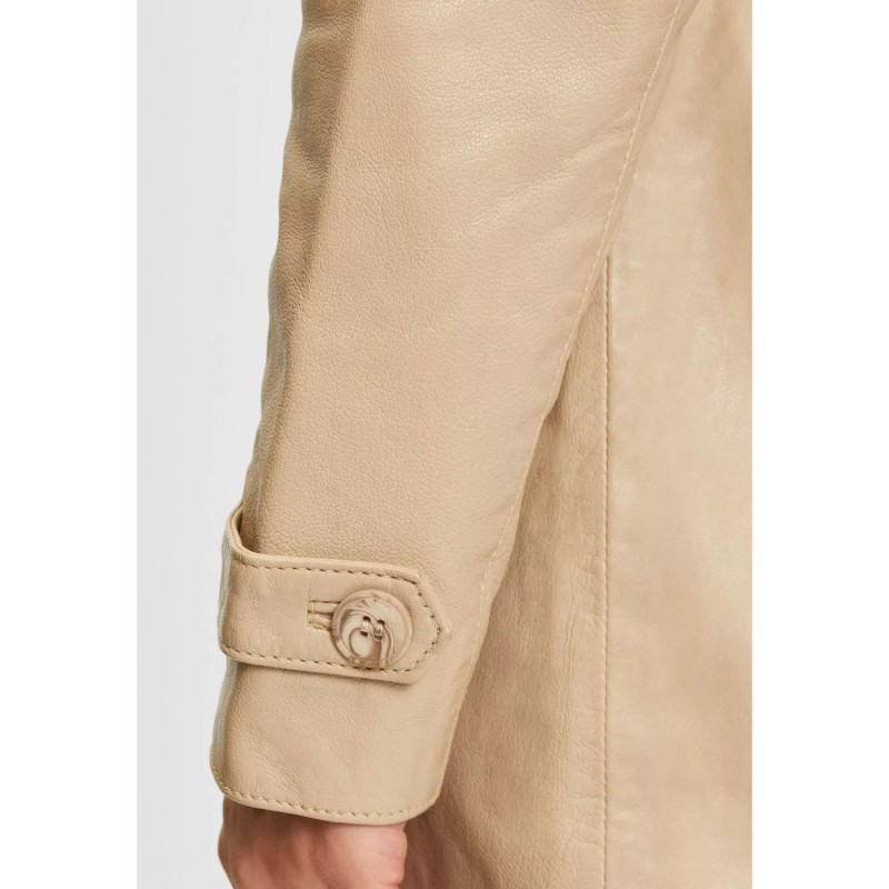 Geaca Lunga de Piele Dama Gipsy Bej GWLailah – IMBRACAMINTE