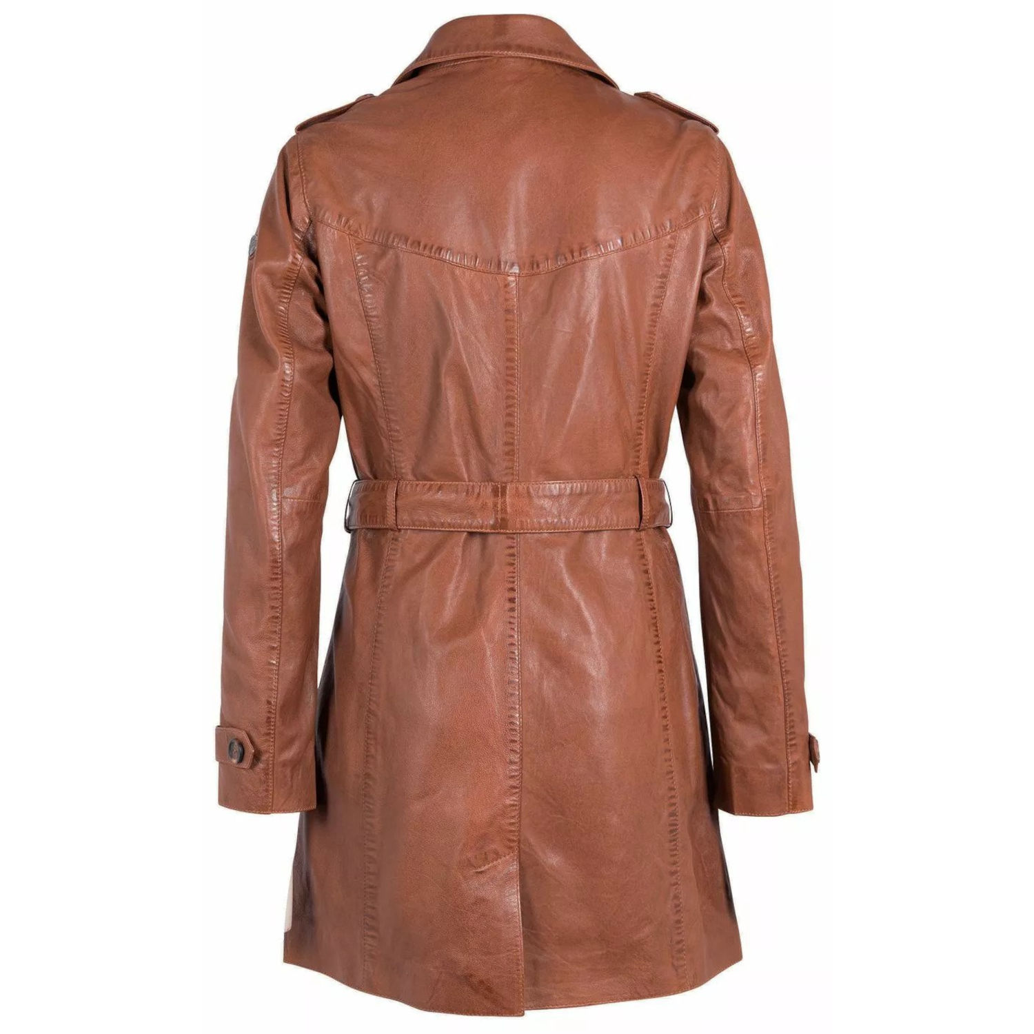 Geaca Lunga de Piele Dama Gipsy Coniac GWLailah – IMBRACAMINTE