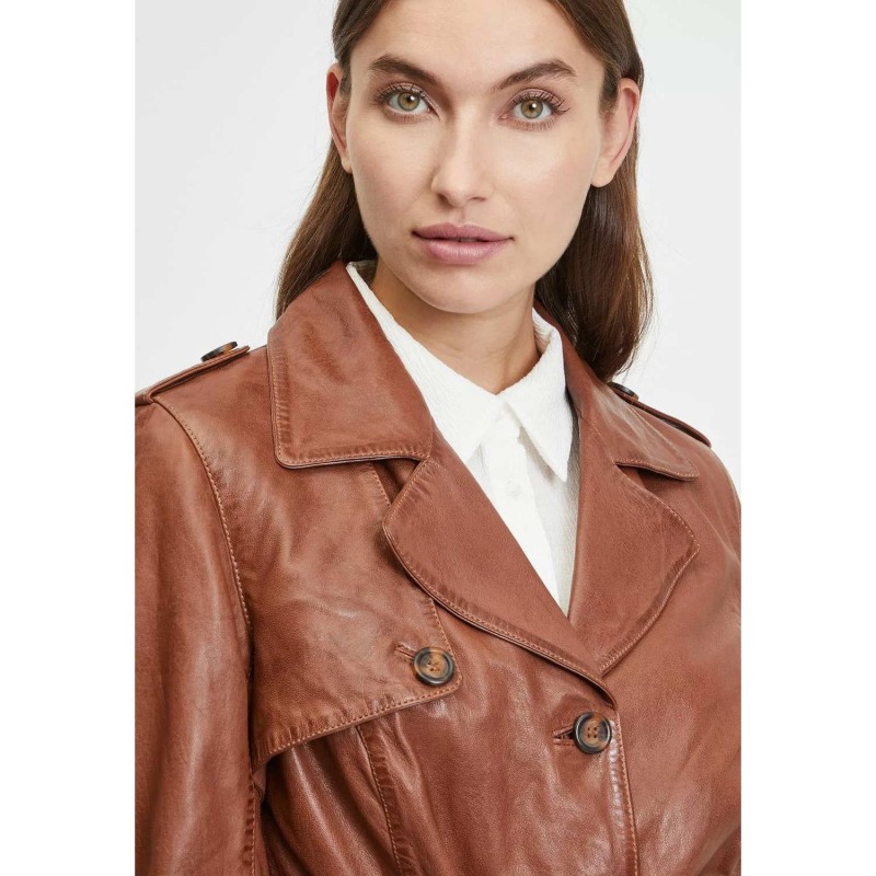 Geaca Lunga de Piele Dama Gipsy Coniac GWLailah – IMBRACAMINTE Geaca Lunga de Piele Dama Gipsy Coniac GWLailah – IMBRACAMINTE