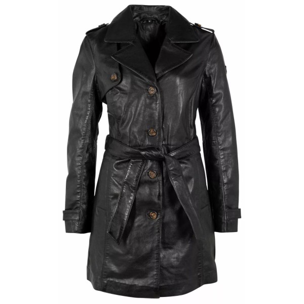 Geaca Lunga de Piele Dama Gipsy Neagra GWLailah – IMBRACAMINTE — fotografia 3