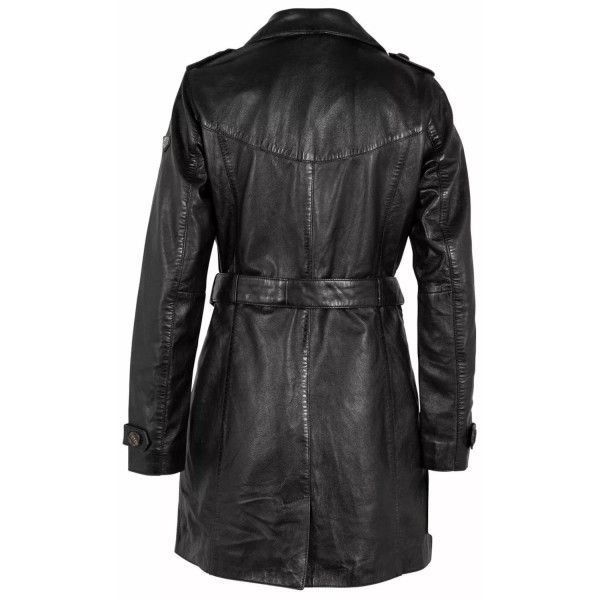 Geaca Lunga de Piele Dama Gipsy Neagra GWLailah – IMBRACAMINTE — fotografia 4