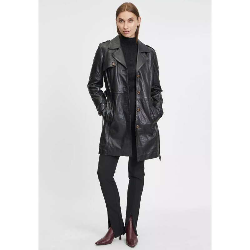 Geaca Lunga de Piele Dama Gipsy Neagra GWLailah – IMBRACAMINTE Geaca Lunga de Piele Dama Gipsy Neagra GWLailah – IMBRACAMINTE