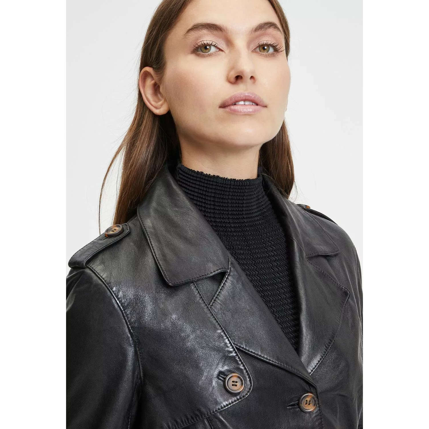 Geaca Lunga de Piele Dama Gipsy Neagra GWLailah – IMBRACAMINTE