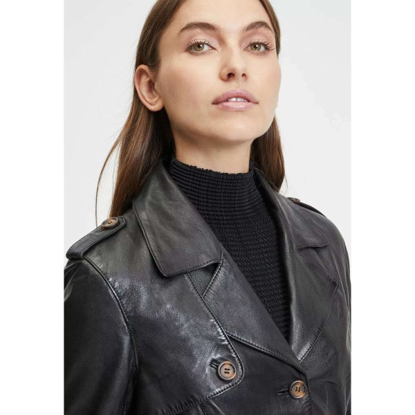 Geaca Lunga de Piele Dama Gipsy Neagra GWLailah – IMBRACAMINTE — fotografia 6