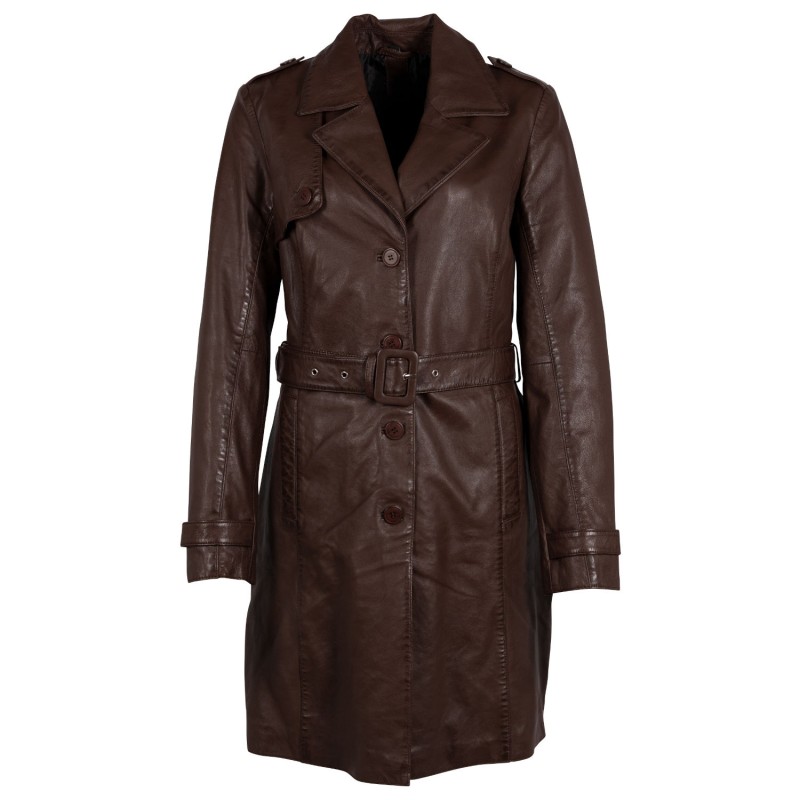 Geaca Lunga de Piele Dama Gipsy Castanie GWLaily – IMBRACAMINTE Geaca Lunga de Piele Dama Gipsy Castanie GWLaily – IMBRACAMINTE