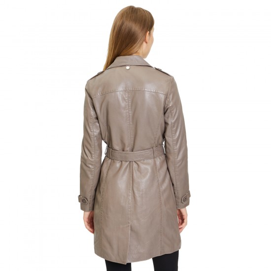 Geaca Lunga de Piele Dama Gipsy Gri GWLaily