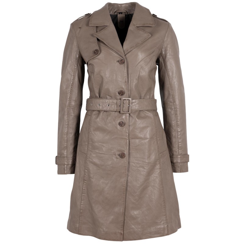 Geaca Lunga de Piele Dama Gipsy Gri GWLaily – Black Friday