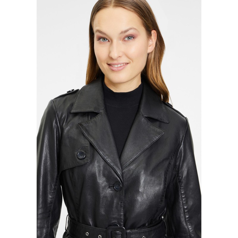 Geaca Lunga de Piele Dama Gipsy Neagra GWLaily – IMBRACAMINTE