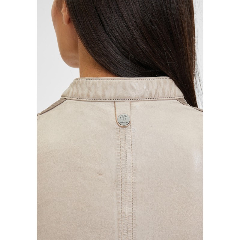 Geaca de Piele Dama Gipsy Bej Deschis GWLiziya – Geci de Piele