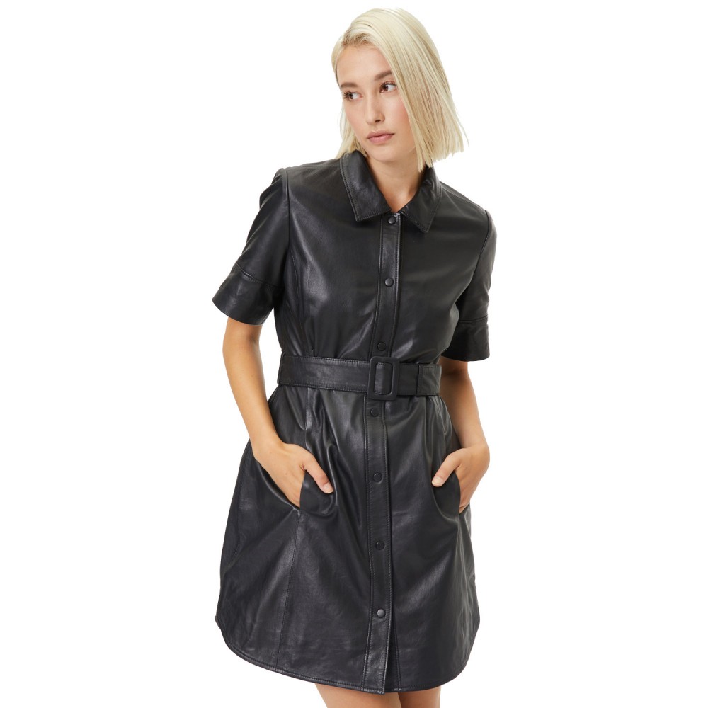 Rochie de Piele Dama Gipsy Neagra GWLousha Rochie de Piele Dama Gipsy Neagra GWLousha - readytowear.ro