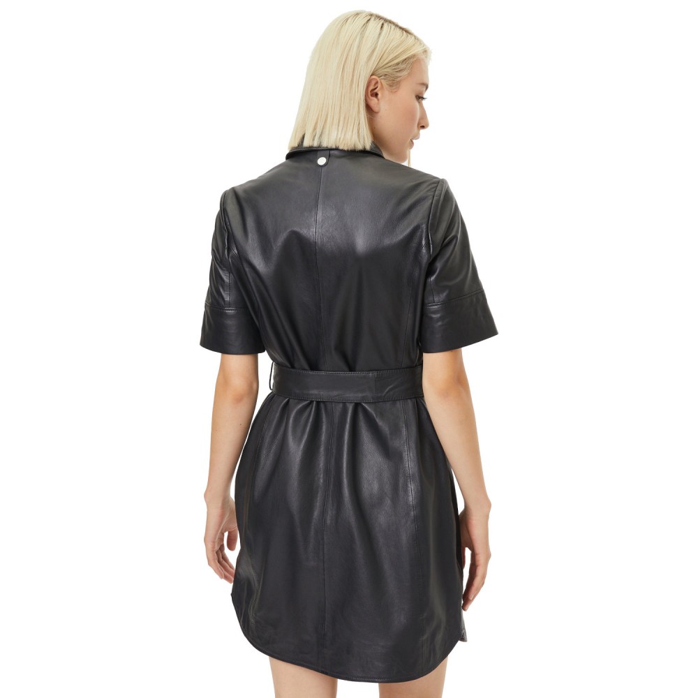 Rochie de Piele Dama Gipsy Neagra GWLousha Rochie de Piele Dama Gipsy Neagra GWLousha - readytowear.ro