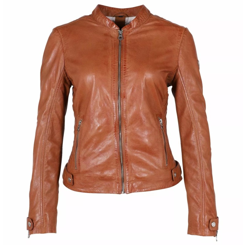 Geaca de Piele Dama Gipsy Coniac GWLouz LACUV – IMBRACAMINTE