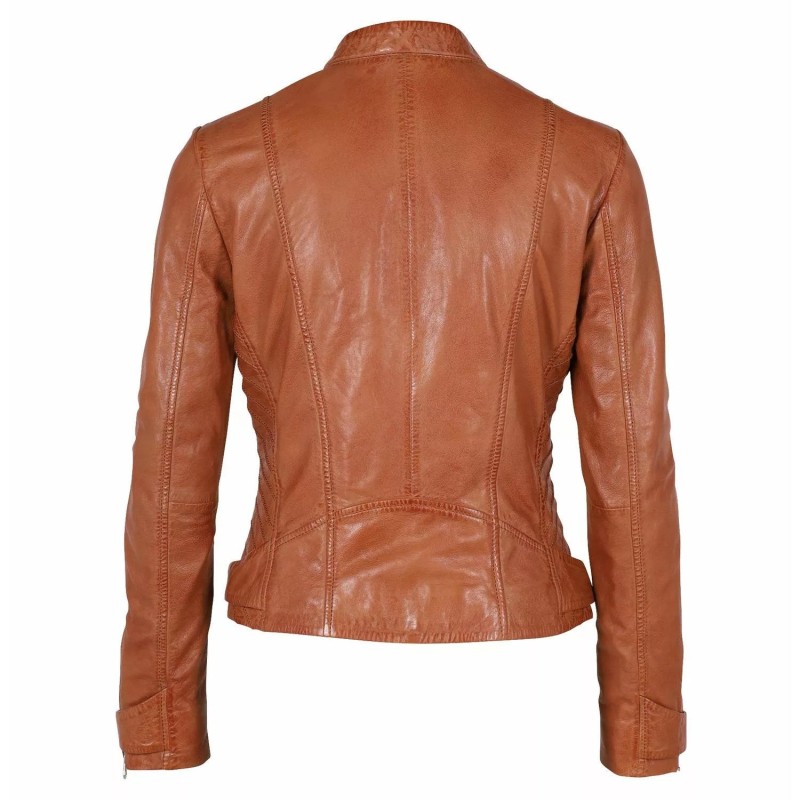 Geaca de Piele Dama Gipsy Coniac GWLouz LACUV – IMBRACAMINTE