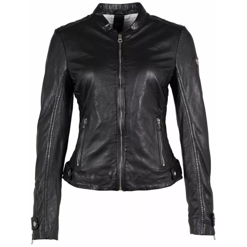 Geaca de Piele Dama Gipsy Neagra GWLouz LACUV – IMBRACAMINTE