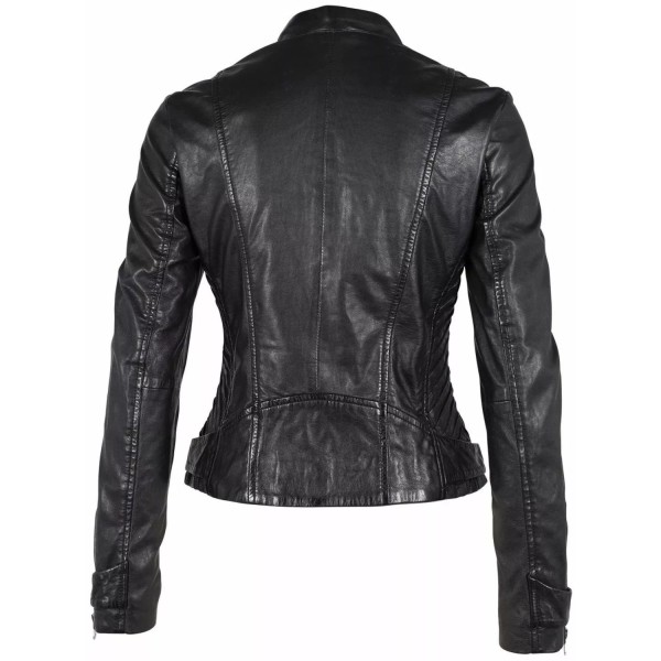 Geaca de Piele Dama Gipsy Neagra GWLouz LACUV – IMBRACAMINTE — fotografia 2